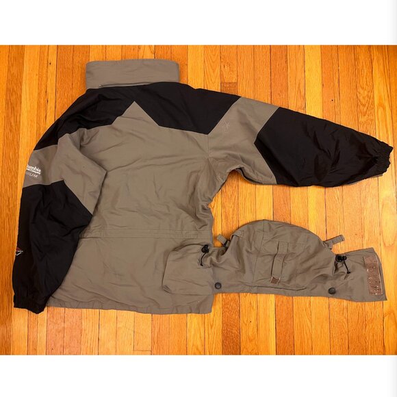 Columbia Vintage Men's Ski Jacket Shell with Hood Grey/Black, Large - Picture 2 of 6
